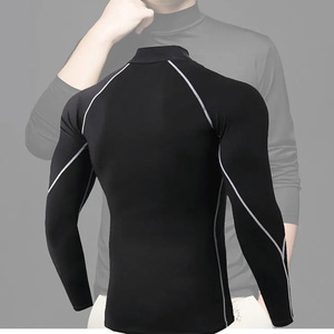 <b>Men</b> Full Sleeve Rash Guard Black Quick Dry Spandex Polyester <b>Compression</b> <b>Shirt</b> for MMA BJJ Martial Arts Wear - Product Image 3