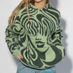 Pull à capuche en mohair tricoté sur mesure 2026, épaules tombantes, jacquard, en laine duveteuse pour homme – Collection Hiver - Product Image 5