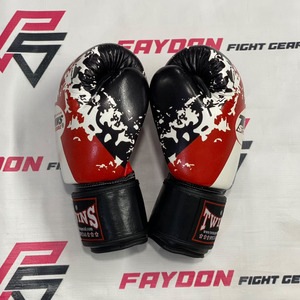 Guantes de Boxeo Muay Thai Twins con Estampado de Bandera FBGVL3-44TH, Cuero Vacuno Genuino, Correa para la Muñeca, Guantes de Entrenamiento y Sparring - Product Image 2