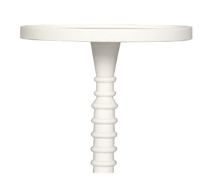 <b>White</b> <b>Round</b> Coffee <b>Table</b> Wooden End <b>Table</b> Turned Leg Accent <b>Table</b> Modern Living Room Furniture - Product Image 1