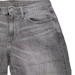 Men’s Grey Distressed Denim Shorts Rolled Hem Loose Fit Knee Length Baggy Jean Shorts Casual Streetwear Summer Fashion - Product Image 5