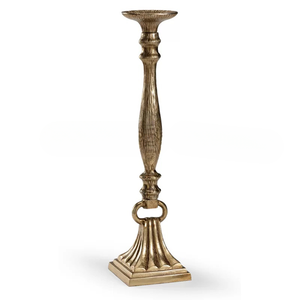 Support de bougie en aluminium avec finition laiton antique, design gaufré, fait main, prix de gros, pour la maison, taille personnalisée - Product Image 1