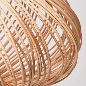 Bola de calabaza tejida, lámpara de ratán, suspensión, luz colgante de bambú, lámpara colgante de algas marinas para sala de estar, decoración del hogar - Product Image 3