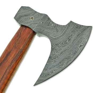 Hacha de Acero de Damasco Hecha a Mano con Mango de Madera de Palisandro para Trabajos en Madera, Personalización ODM/OEM, 1 kg - Product Image 4