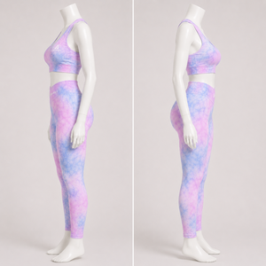 Tie Dye Women Yoga Set Scrunch Butt Gym Leggings Racerback Sports Bra Fitness Workout Activewear Set - Product Image 4
