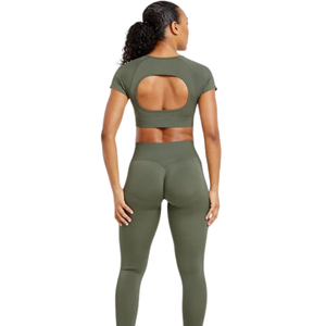 Haut court sans couture pour femme, vêtement de sport doux et extensible, respirant, pour entraînement, fitness, gym, vente en gros OEM ODM - Product Image 2