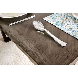 Set da Pranzo da 7 Pezzi con Tavolo Grigio e Sedie Imbottite in Tessuto, 6 Posti Comodi per Sala da Pranzo - Product Image 4