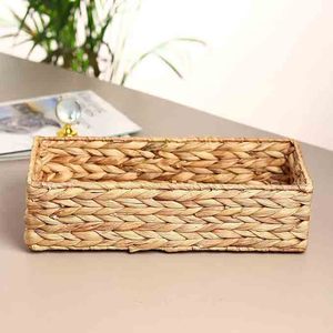 Top New Fashion Rattan Deco Tray for Living Room Bedroom Kitchen High Quality Handwoven Rattan Tray Water Hyacinth with Handles - Product Image 4