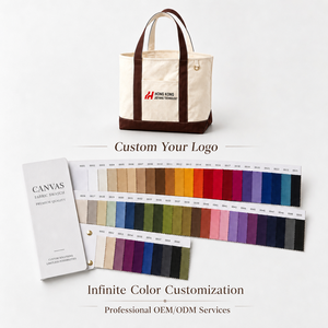 Custom Embroidered Recyclable Heavy Duty Cotton Canvas <b>Tote</b> <b>Bag</b> Wholesale Bulk OEM Grocery Shopping <b>Bag</b> with Outside Pocket - Product Image 2