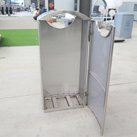 Contenedor de Basura Comercial para Exteriores, Cubo de Basura de Acero Inoxidable, Contenedor de Basura para Exteriores de un Solo Compartimiento, Contenedor de Basura Público