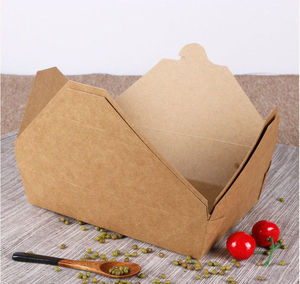 Eco Friendly Disposable Kraft Lunch Box Food Container for Takeaway Fast Food and Restaurant <b>Paper</b> <b>Packaging</b> - Product Image 2