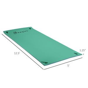 12x5ft Green Lily Pad Floating Water <b>Mat</b> 3-Layer Portable <b>Roll</b>-Up Dock for 2-3 People with Drink Holders - Product Image 2