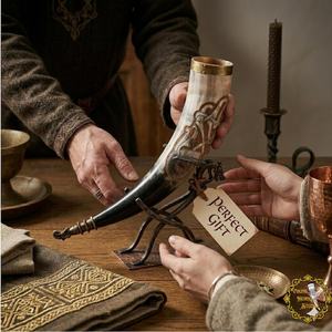 Natural Horn Viking Horn Elegant Viking Themed Hand Carved <b>Drinking</b> Horn Authentic Ox Horn Viking At Best Price by UO INDIA - Product Image 4