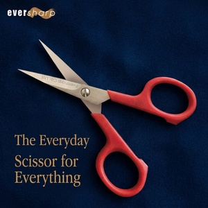 Eversharp 5" Durable Stainless Steel Household Scissor with Ergonomic Red Handle - Ideal for Daily <b>House</b> & Office Use - Product Image 1