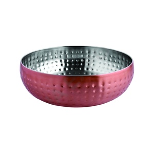 Bol de Belgique Bol à salade martelé en acier inoxydable Bol de restaurant de service martelé Bol de Belgique au prix de gros - Product Image 1