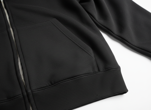 Sudadera con capucha negra de ajuste cómodo con cremallera |   Tela de Forro Polar Duradera y Suave |   Estilo Unisex - Product Image 5