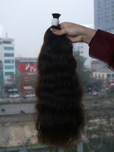 Más vendidos 100% Virgen vietnamita doble ahogado 100g extensiones de cabello a granel 22 pulgadas onda Natural cabello Remy colores claros Nasa - Product Image 3