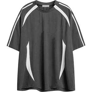 Camiseta Oversize de Malla 100% Algodón para Hombre, Cuello en V, Estampado de Fútbol, Estilo Urbano Hip Hop, Estampado de Estrella, Número Personalizado, Tallas Grandes, Venta al por Mayor - Product Image 4