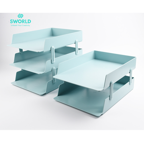SWORLD 3 Layer Plastic Office <b>Organizer</b> Multifunctional Desktop Storage Box Minimalist Design PP Factory - Product Image 3
