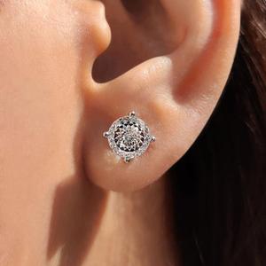 Pendientes de Diamante Tallado Portugués, Pendientes Solitarios de Oro Sólido, Joyería Minimalista de Lujo para Uso Diario, Diamante Cultivado en Laboratorio - Product Image 2