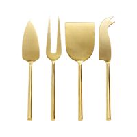 Ensemble de couteaux à fromage en acier inoxydable plaqué or massif, style minimaliste moderne, couverts de luxe pour la cuisine, trancheur et fourchette à fromage dur
