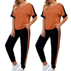 Ensemble short coupe-vent color block pour femme, léger, pour la course, survêtement d'été personnalisé, fournisseur d'ensembles coupe-vent de créateur - Product Image 4