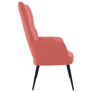 Sedia da soggiorno rilassante in velluto rosa - Product Image 3