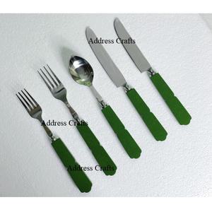 Ensemble de couverts 5 pièces en acier 304 avec manche ABS et manche en bois, vaisselle de table, ustensiles de service, modèle 2026, vente chaude - Product Image 6