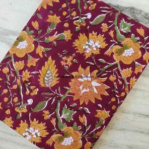 Tela de Algodón Cambray Estampada a Bloques 60x60, Tela de Algodón con Estampado Tradicional Jaipuri - Product Image 3