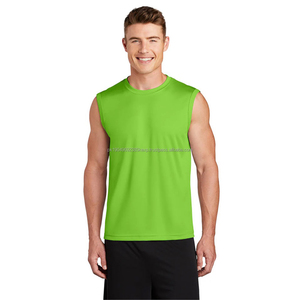 Camiseta sin Mangas 100% Poliéster para Hombre con Logotipo Personalizado, Camiseta Deportiva Transpirable de Corte Clásico de Secado Rápido para Gimnasio - Product Image 1