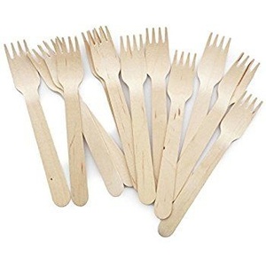 Fourchettes robustes en bois de bouleau 155 mm, vaisselle durable pour la vente à emporter, lot de 50 pièces pour restaurants, hôtels et services de traiteur - Product Image 1