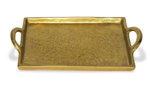 Plateau de service rectangulaire en métal, design élégant et solide, finition polie, vaisselle et assiettes durables - Product Image 3