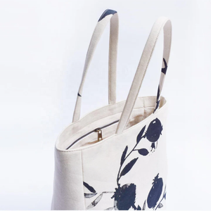 EWB Custom Name Medium <b>Tote</b> <b>Bag</b> Cotton Material Zipper Closure <b>Recycled</b> Hand Length Handle Daily Wedding Shopping Pattern Letter - Product Image 2