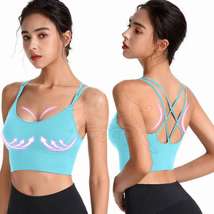 Sujetador deportivo atlético con espalda cruzada, diseño transpirable y ajuste cómodo para ejercicio, yoga y práctica deportiva - Product Image 3
