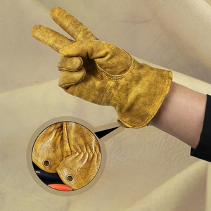 Nouveaux gants de conduite en cuir de vachette, texture lisse, aspect vintage, antidérapants, respirants, protection des mains pour les conducteurs - Product Image 3