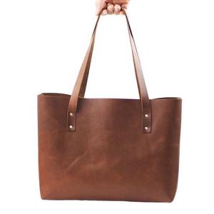 Sac fourre-tout unisexe en cuir véritable, grande capacité, sac à main à bandoulière, sac de shopping en cuir véritable, sac personnalisé avec logo - Product Image 4