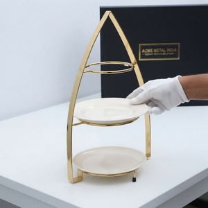 Stainless Steel PVD Coated <b>Cake</b> Stand Elegant Decorative Dessert Stand for Wedding Birthday Party Modern Home Kitchen 3 <b>Tier</b> - Product Image 2