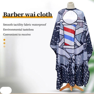 Capa de Peluquería de Poliéster con Estampado de Poste de Barbero, Capa de Corte de Pelo Antiadherente, Delantal de Barbero para Salón, Cierre Ajustable con Broches, Reutilizable - Product Image 5