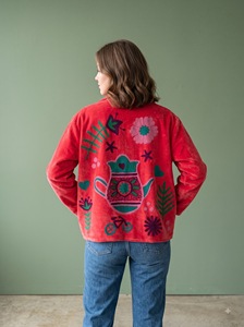 Morvi-Fab 2026 #61 Latest Women’s <b>Velvet</b> Suzani <b>Jacket</b> – Colorful Floral & Botanical Printed Designer Outerwear - Product Image 4