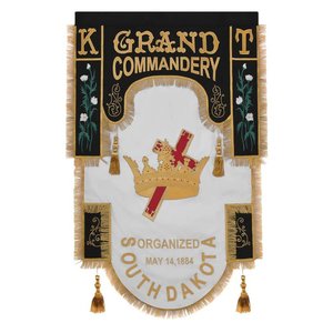 Bandera de la Comandancia de los Grandes Caballeros Templarios, Bordada a Máquina, Impermeable, Duradera, Diseño Personalizado, Insignia Masónica - Product Image 1