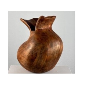 Vase à fleurs en bois écologique sculpté à la main en bois de manguier pour salon, bureau, cadeaux et vente en gros – Décoration de table - Product Image 1