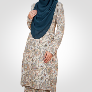 OEM Muslimah Women's Modest Straight Summer Baju Kurung Pahang Dress with Exquisite Floral Print SIPO Eid - Product Image 4