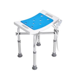 Sedia da doccia portatile regolabile in altezza con barra di supporto e superficie antiscivolo - Product Image 3