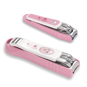 Pink Stainless Steel <b>Nail</b> Clipper Floral Design for Adult Portable Finger <b>Nail</b> <b>Trimmer</b> Simple Style Curved Blade Sharp <b>Baby</b> Care - Product Image 1