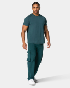 Camiseta Verde de Cuello Redondo para Hombre, Corte Regular, Manga Corta Raglán, Ropa Deportiva, ODM, 220 Gramos, Transpirable, Anti-Pilling, Estilo Urbano - Product Image 3