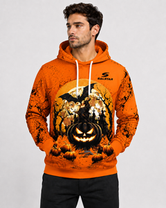Sudadera con Capucha Personalizada para Mujer y Hombre, con Borde Crudo, Unisex, Etiqueta Personalizada, Estilo Gótico para Fiesta de Halloween - Product Image 3