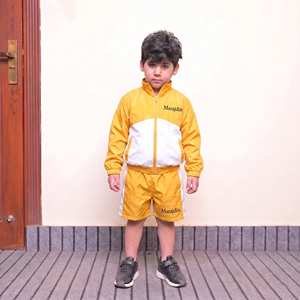 Survêtements pour enfants en nylon léger à fermeture éclair, coupe-vent d'été personnalisé, ensemble de jogging en nylon deux pièces, ensemble de shorts coupe-vent - Product Image 3