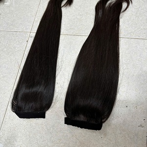 En gros Corps Vague D'eau Crépus Droite Bouclés Non Transformés Queue De Cheval Naturel Brésilien Cheveux Humains Extension De Queue De Cheval - Product Image 4