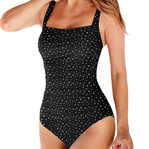 Maillot de bain une pièce d'été pour femme, réversible, coupe haute, décolleté en V profond, logo avant, ajustable - Product Image 2