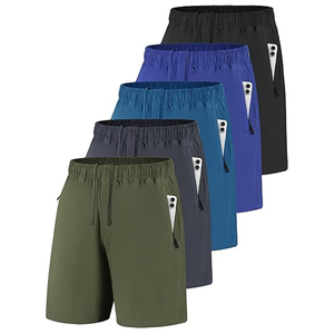 Pantalones Cortos Casuales de Algodón para Hombre OEM, Cintura Elástica, Color Liso, Pantalones Cortos de Verano, Logotipo Personalizado, Fabricante Mayorista - Product Image 1